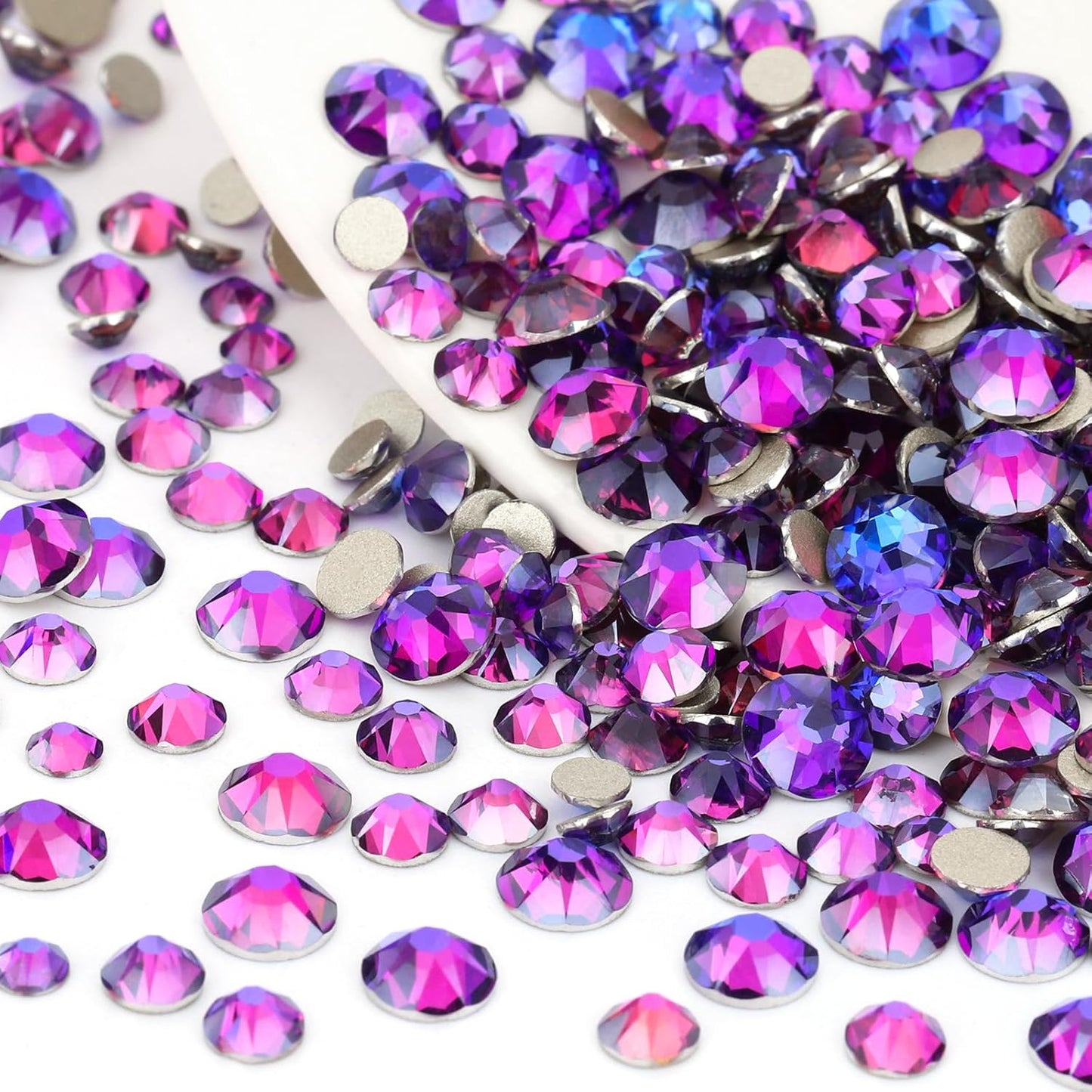 Novani Purple Velvet Rhinestones 1440pcs Flat Back Round Rhinestone Style 2088 Sparkly Crystal Gemstones for Nail Art and Crafting SS20,4.6-4.8mm