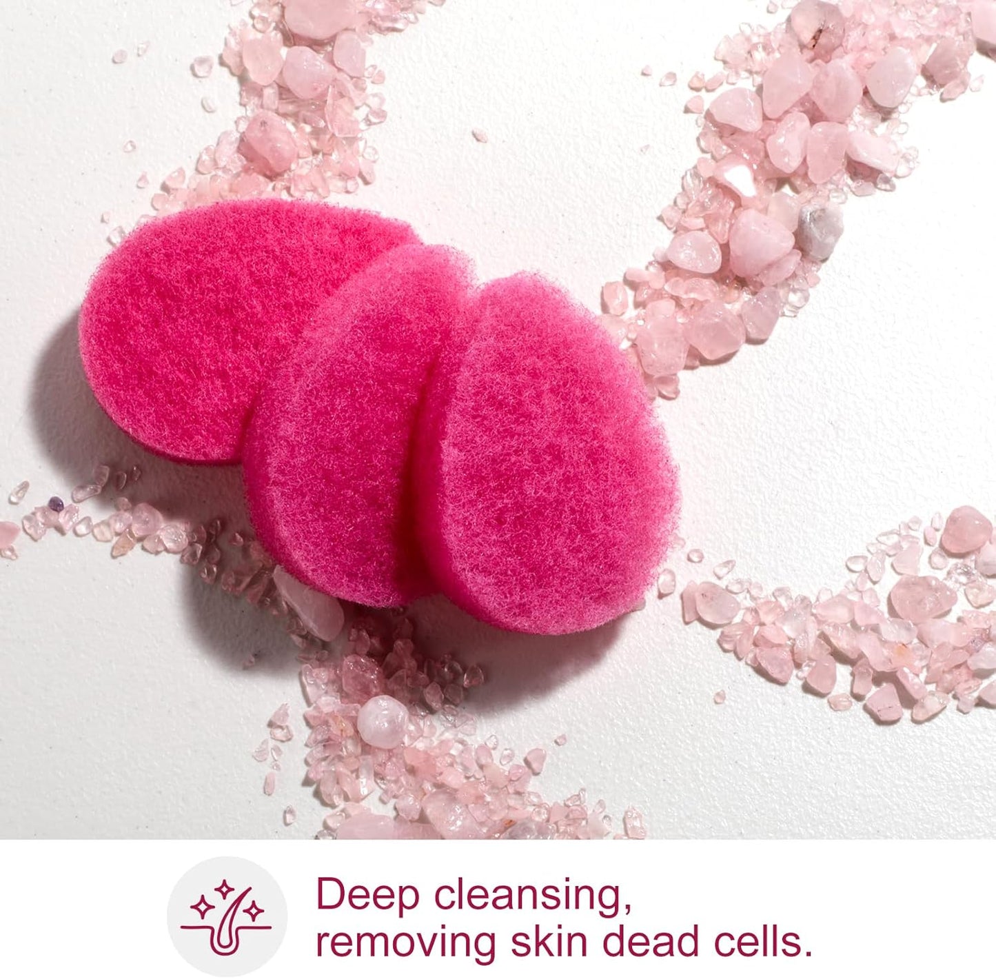 Face Scrubber BS-MALL – Exfoliating Facial Sponge for Deep Cleansing, Removes Blackheads, Remove Makeup, Perfect for Skin Care Routine 12 Pcs (Hot Pink-Soft Texture)