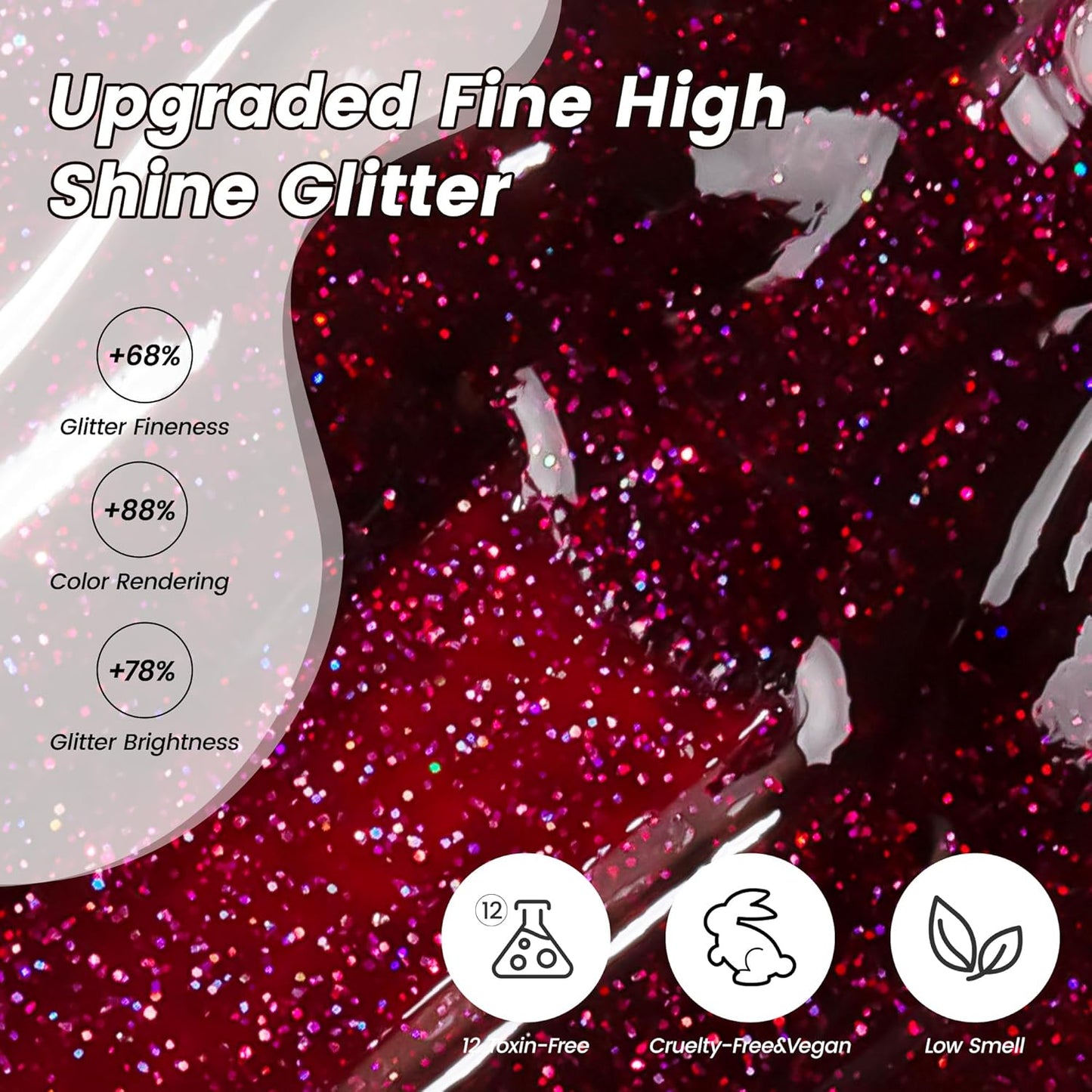 YTD Likomey Gel Nail Polish,15ml Colorful Wine Purple Glitter Fall Winter Dark Plum Shimmer Shiny Sparkly Salon Home DIY Manicure UV Color Varnish,SF402