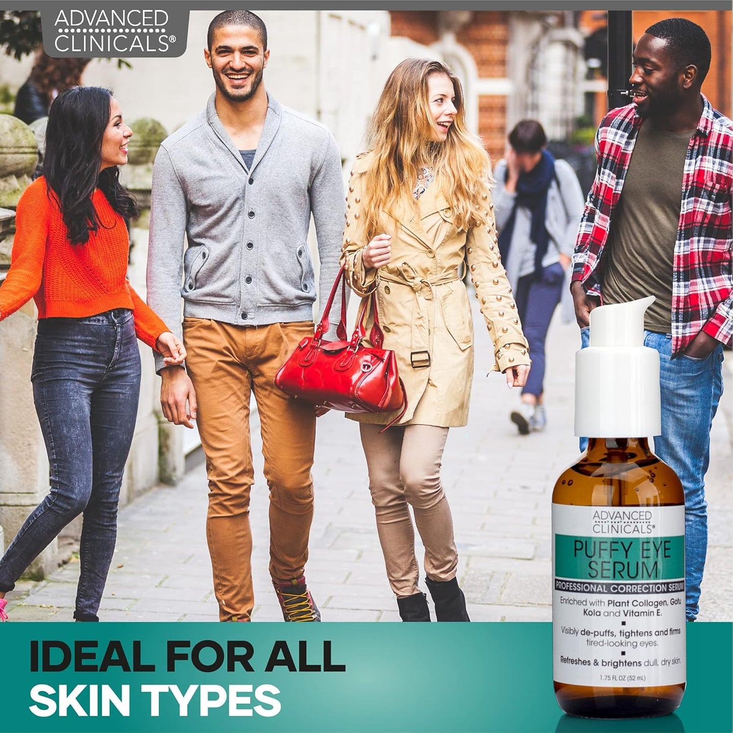 Advanced Clinicals Puffy Eyes Treatment Eye Serum Anti Aging, Brightening, & Firming Under Eye Serum With Vitamin E, Collagen, Gotu Kola, Caffeine, & Green Tea Helps Hydrate & Calm Puffiness, 2-Pack