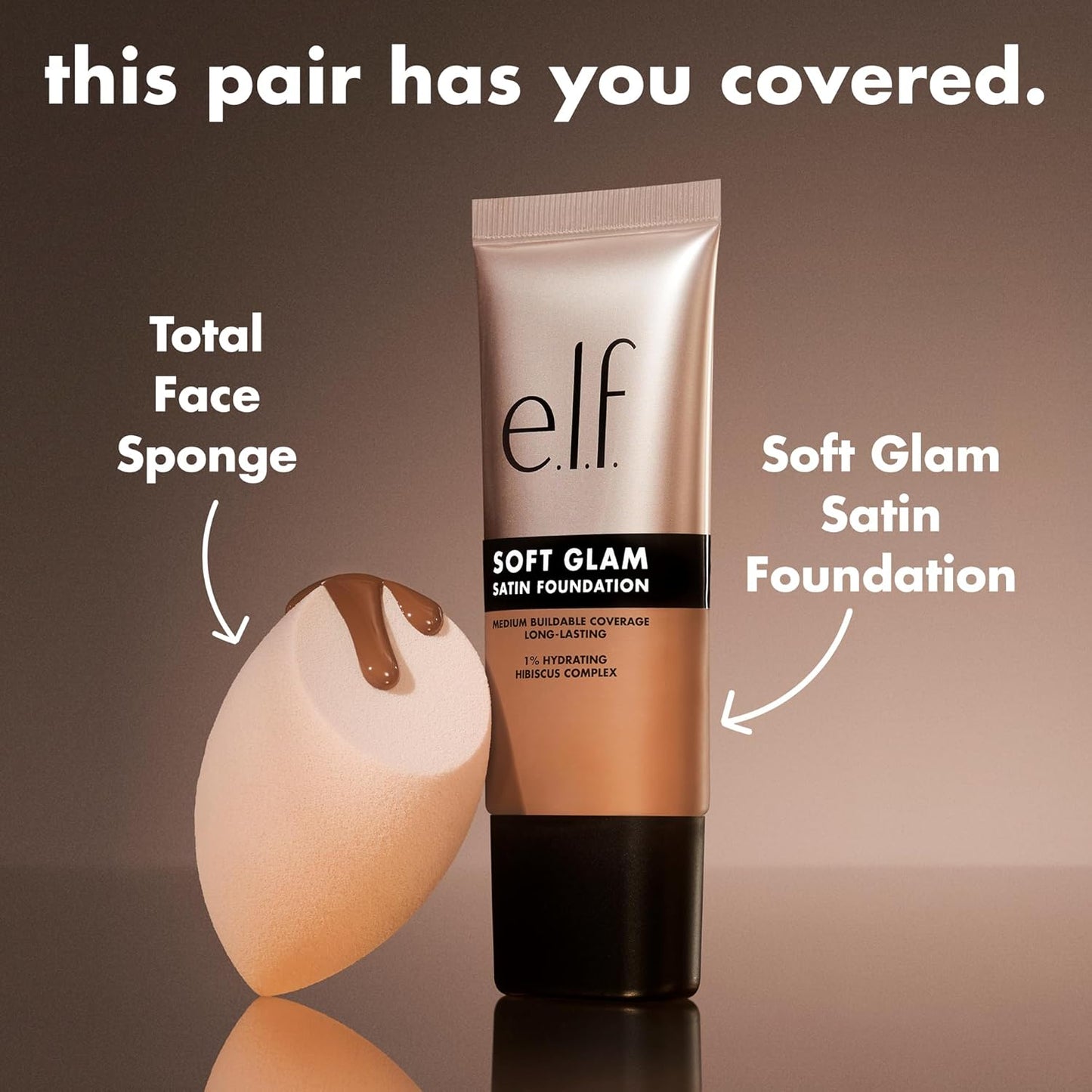 e.l.f. Soft Glam Foundation, Medium Coverage, Long-Lasting & Buildable Foundation For A Smooth, Satin Finish, Vegan & Cruelty-Free, 15 Fair Warm