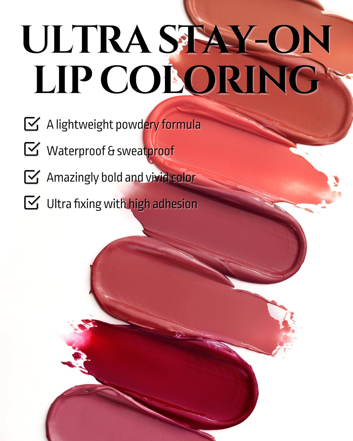 HEVVYMAKEUP Ultra Stay-On Lip Coloring Tint - Vibrant Matte Finish Lip Tint - Long Lasting Airy Weightless Lips with Perfect Fixing - Korean Lip Makeup, Pink Romance, 0.11oz.