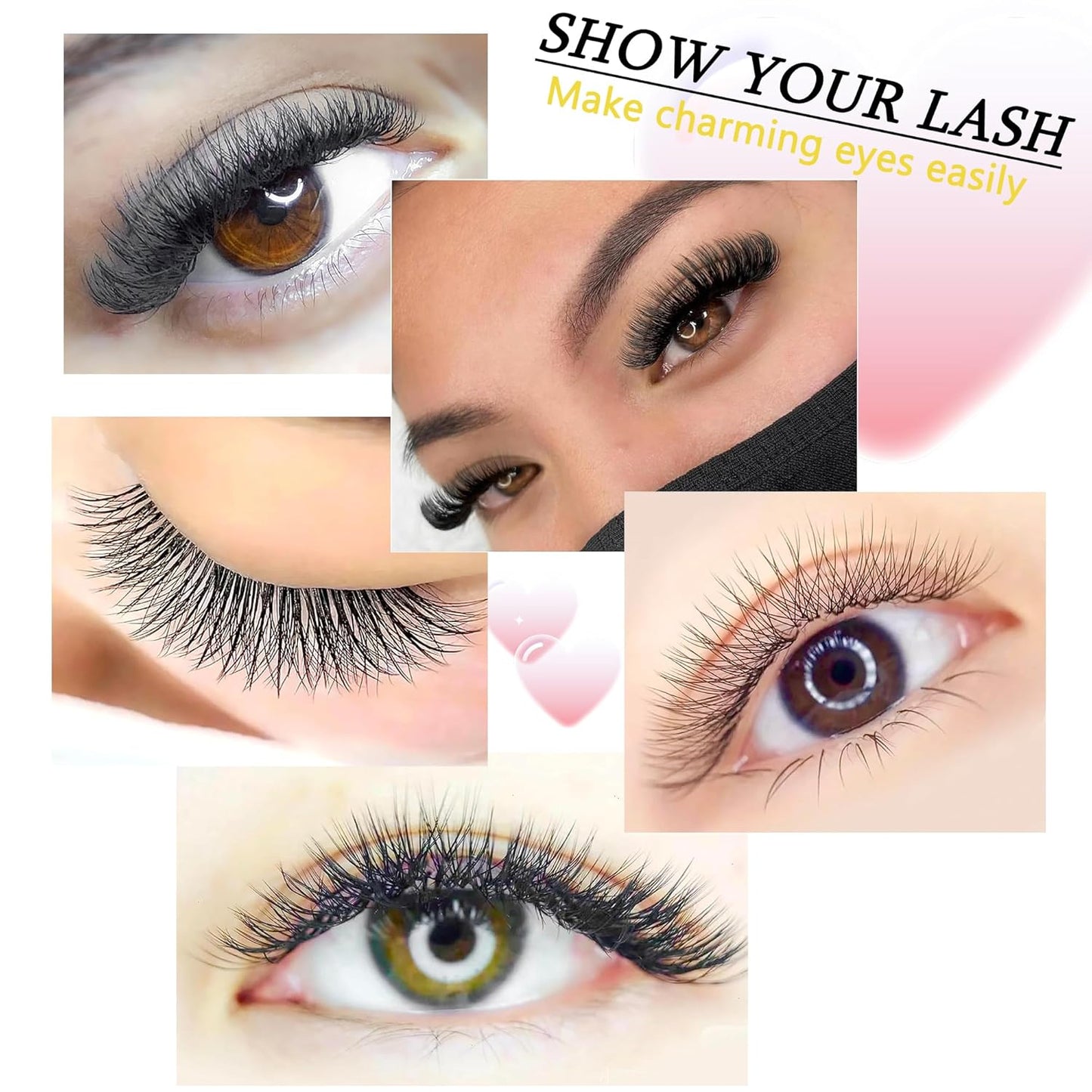 W Lash Extensions 4D Eyelash Extensions W Shape 0.07mm Thickness L Curl 11mm Premade Fans W Lashes Individual Lashes Matte Black 12 Rows False Eyelashes Volume Lashes(W-4D-0.07-L,11mm)