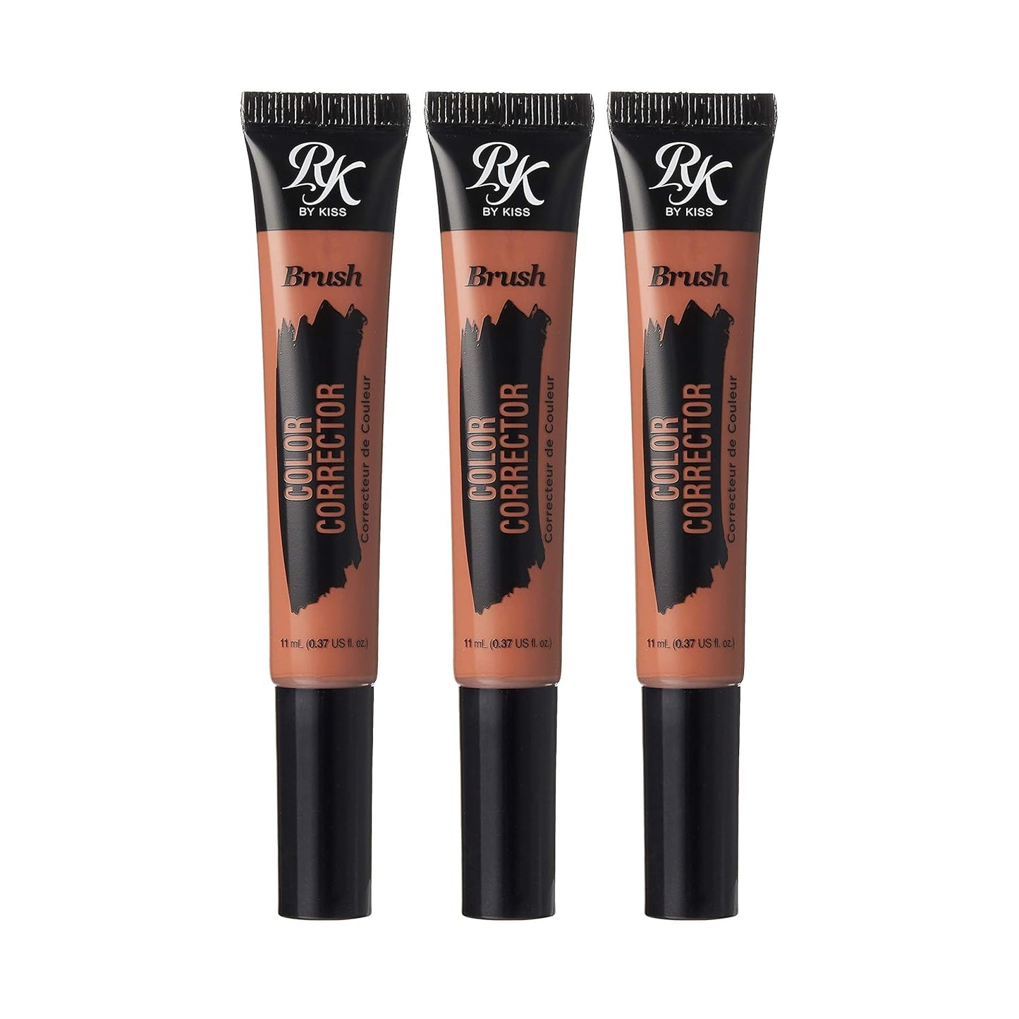 Ruby Kisses HD Brush Concealer & Foundation, Full Coverage, Color Correcting, Highlight, Contour 3 Pack (Orange Corrector)