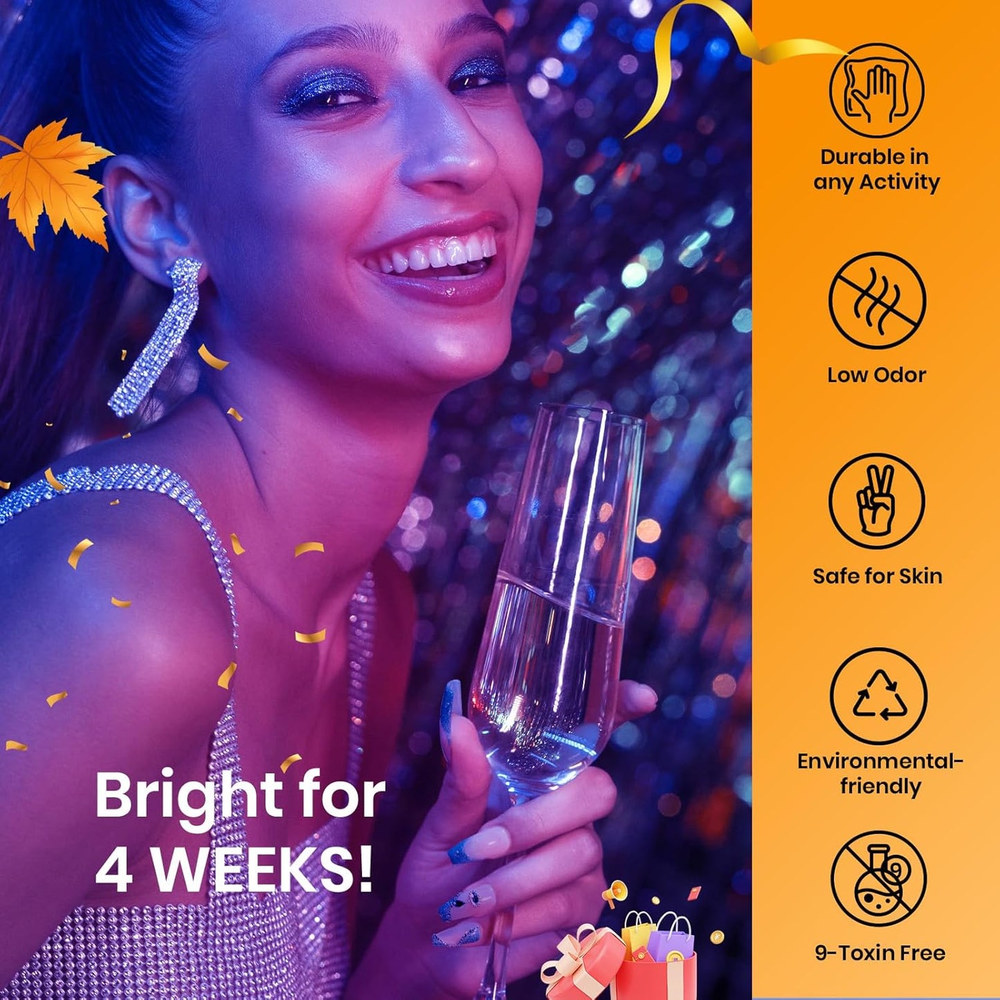 Beetles Nail Art Gel Liner Polish 12 Colors Reflective Glitter Gel Nail Polish, Gold Silver Pink Blue Purple Brown Black Kit Soak Off Uv Nail Art Design Set Summer Manicure Gifts for Women