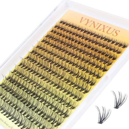 Eyelash Clusters VYNIXUS Lash Clusters Wispy Individual Lashes Cluster Eyelash Extensions D Curl DIY at Home Natural Cluster Lashes (20D-0.07D-Mix8-16)