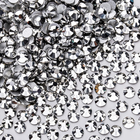 288Pcs Silver Crystal Rhinestones,Glass Flatback Rhinestones Gemstones for Nail Face Makeup Art Crafts Clothes Decoration -(SS30,6.5mm,Silver)
