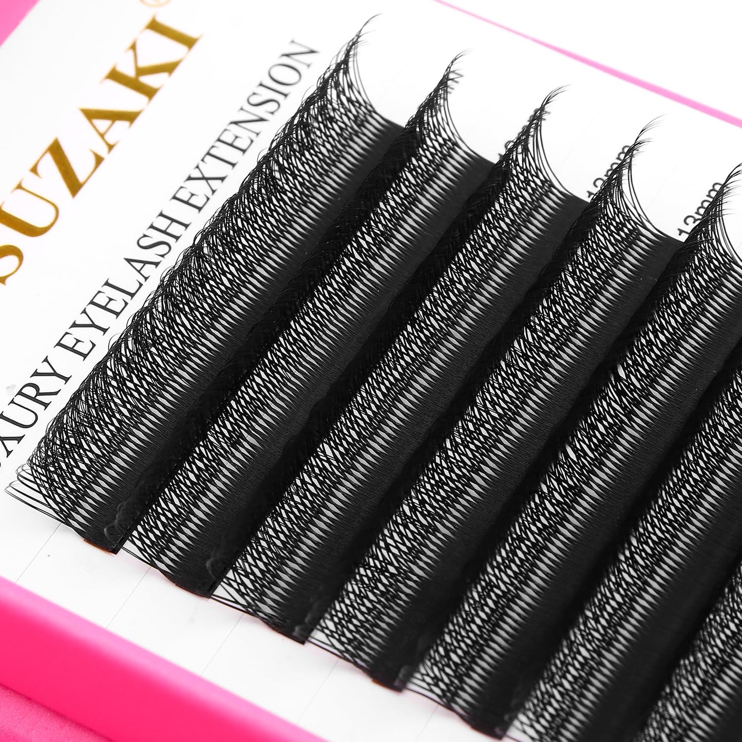Lash Extensions Double Tips 3D Eyelash Extensions W Shape 0.07mm Thickness C Curl 15mm Premade Fans Easy Fan Volume Matte Black Crisscross Eyelashes(W-3D-Double Tips-0.07-C,15mm)