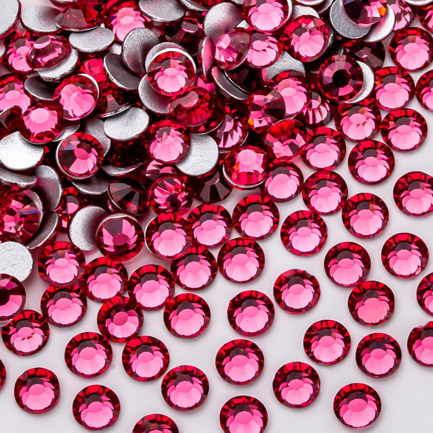 288Pcs Rose Crystal Rhinestones,Glass Flatback Rhinestones Gemstones for Nail Face Makeup Art Crafts Clothes Decoration -(SS34,7.0mm,Rose)