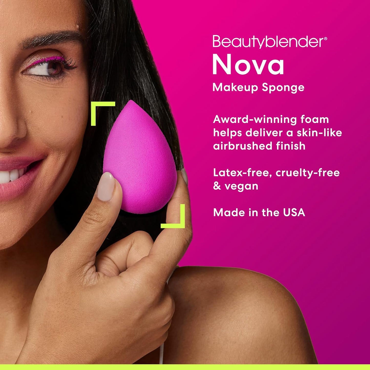 Beautyblender® | Nova Beauty Blender Makeup Sponge, Super-Soft Foam Easily Blends Foundations, Powders & Creams, Made in USA, Reusable, Washable, Streak Free Application, Vegan, Cruelty Free