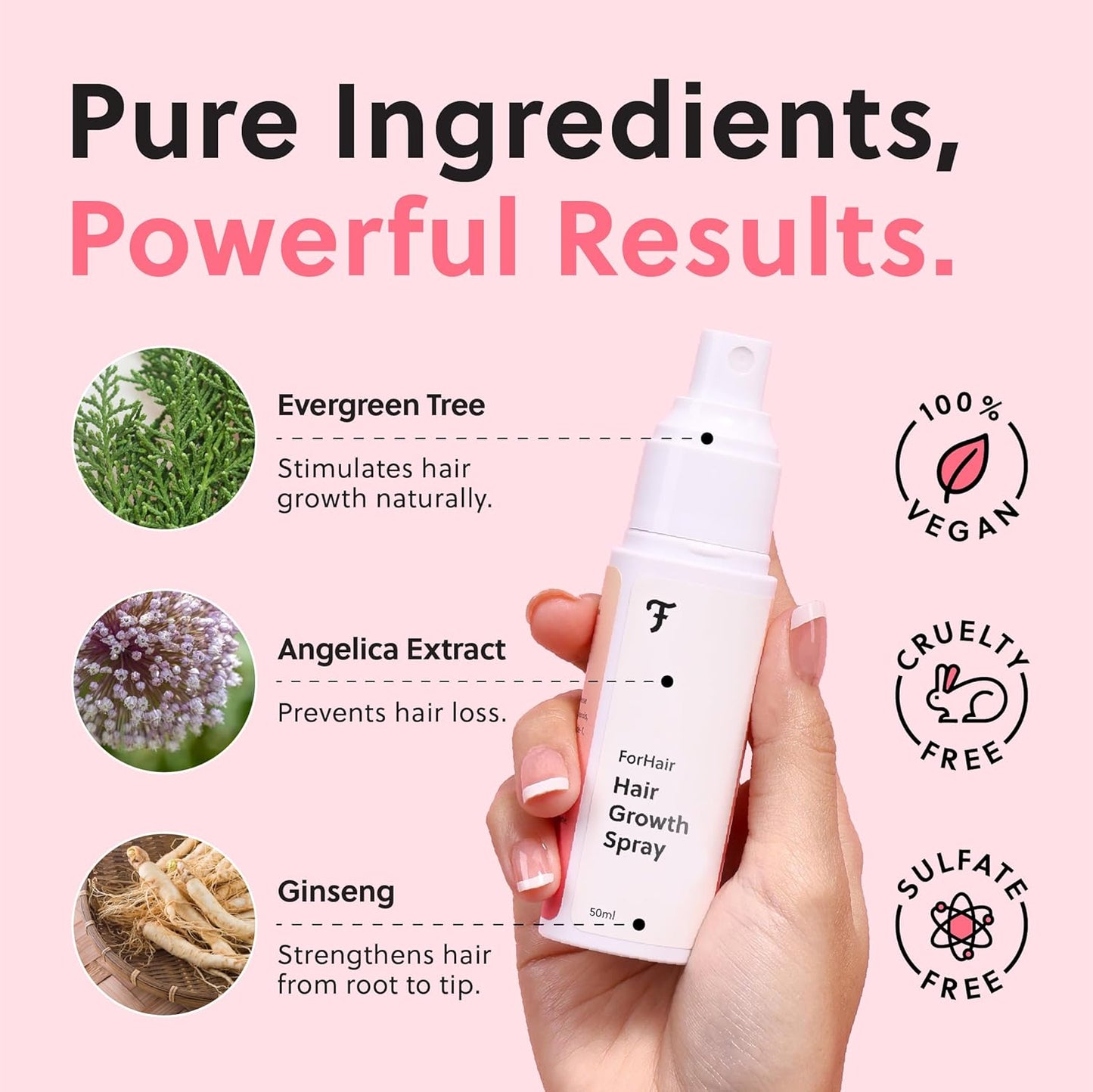 ForHair Advanced Hair Growth Serum for Scalp – Strengthens, Thickens & Accelerates Hair Growth- Non-Greasy, Hormone-Free, Fast-Absorbing Formula – Fights Hair Thinning & Hair Loss – 50ml