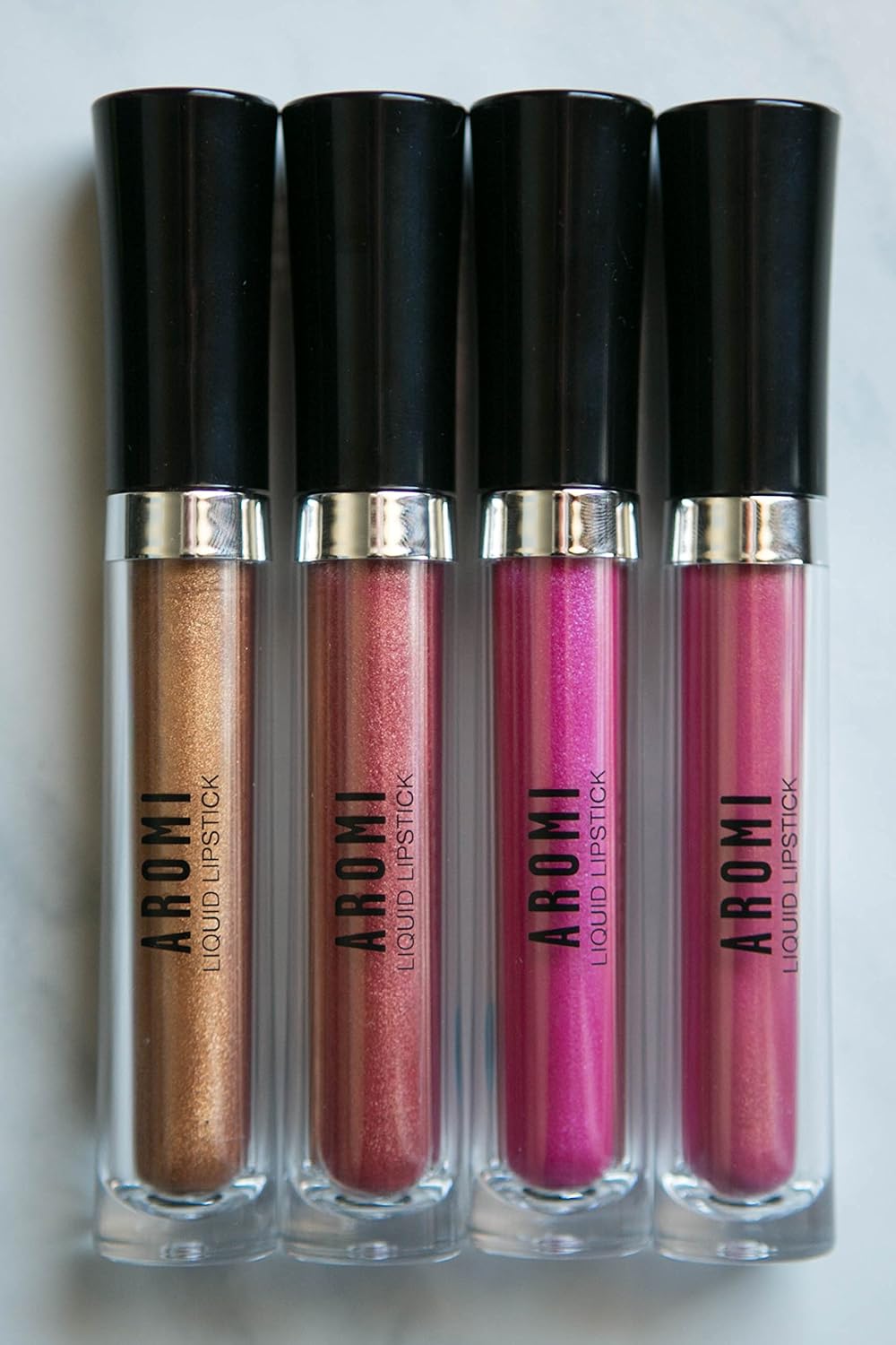 Aromi Metallic Liquid Lipstick | Peachy Pink, Coral Lip Color with Shimmery Finish, Long-lasting, Vegan, Cruelty-free, Smudge Proof, Gluten Free (Rose Gold)