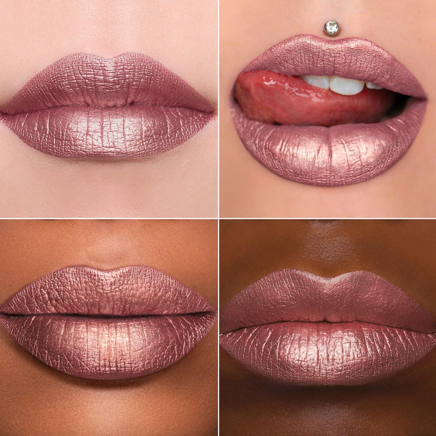 MAKI YIKA 3Pc Metallic Lipstick Long Lasting Nude Pink Red Glitter Lipsticks High Shine Lipstick No Smudge No Transfer Liquid Lip Gloss (Nude/Pink/Red)