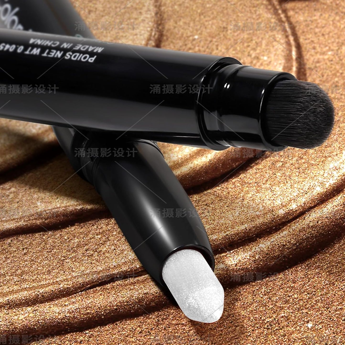 Longwear Cream Eye Shadow Sticks(65 Snowflake Shimmer), Smudge-Proof, Waterproof Eyeshadow,Silky Formula Glitter With Makeup Brush,Pure White