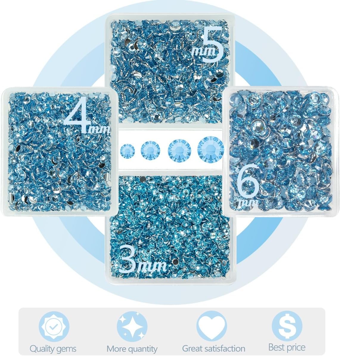 Light Blue Crystal Resin Rhinestones w B7000 Jewelry Glue for Bedazzling Crafting Sky Blue Flatback Stones 3mm 4mm 5mm 6mm Diamonds Crystals Gems Charms for Nails Face Makeup Tumblers Crafts