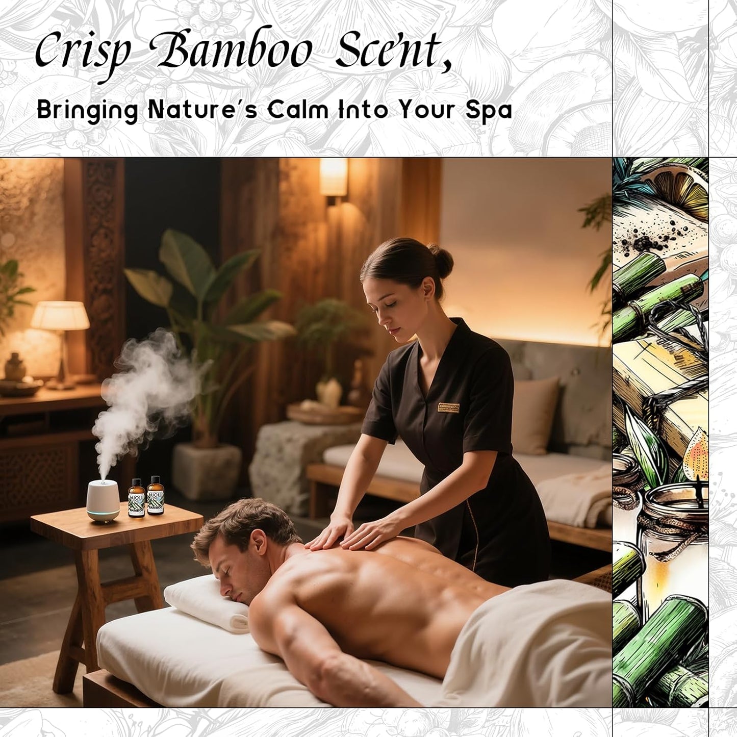 HIQILI Bamboo Fragrance Oil for Scent Diffuser, Idea for Candle & Soap Making, DIY Room Air Fresheners, New Car Scent - 1 Fl Oz