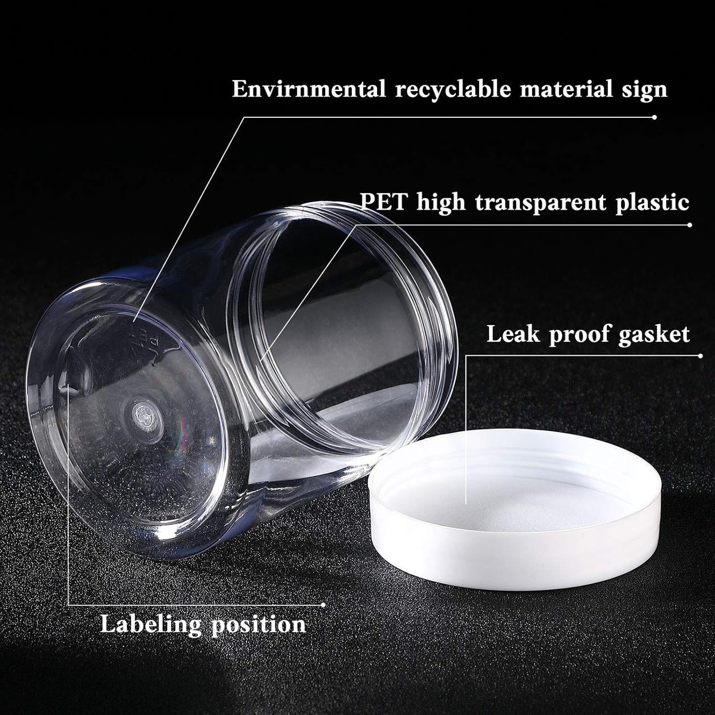 SATINIOR 36 Pieces 2.5 oz Plastic Jars with Lids Wide Mouth Airtight Reusable Container Acrylic Cosmetic Small Jars for Lotions Ointments Travel Toiletries Creams Make up Storage(White)