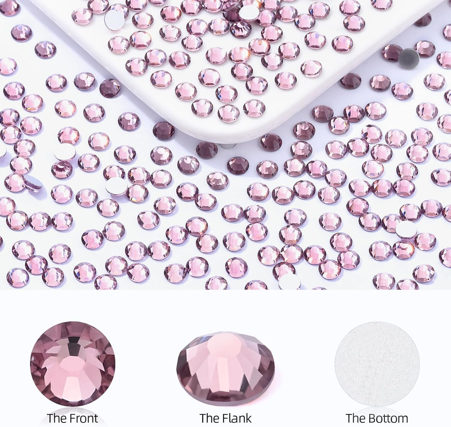 Light Amethyst Flatback Rhinestones, Glass Rhinestones for Nail Art and Craft, Glue Fix, Loose Crystal Gemstones(Lt.Amethyst, SS30, 288pcs, 6.4-6.6mm)