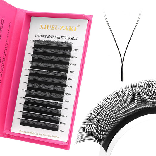YY Lash Extensions Supplies Y Eyelash Extensions 0.07mm Thickness C Curl 10mm Premade Fans 4D Russian Volume Matte Black 12 Rows Crisscross Eye Lashes(YY-0.07-C,10mm)