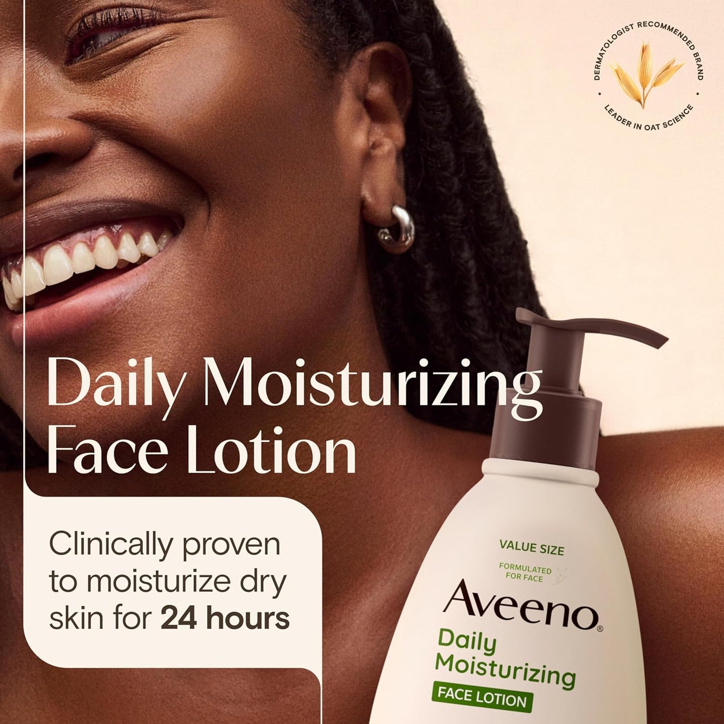 Aveeno Daily Moisturizing Face Lotion with Soothing Prebiotic Oat, Gentle Lotion Nourishes Normal to Dry Skin With Moisture, Sensitive Skin, Fragrance-Free, 12 fl. oz