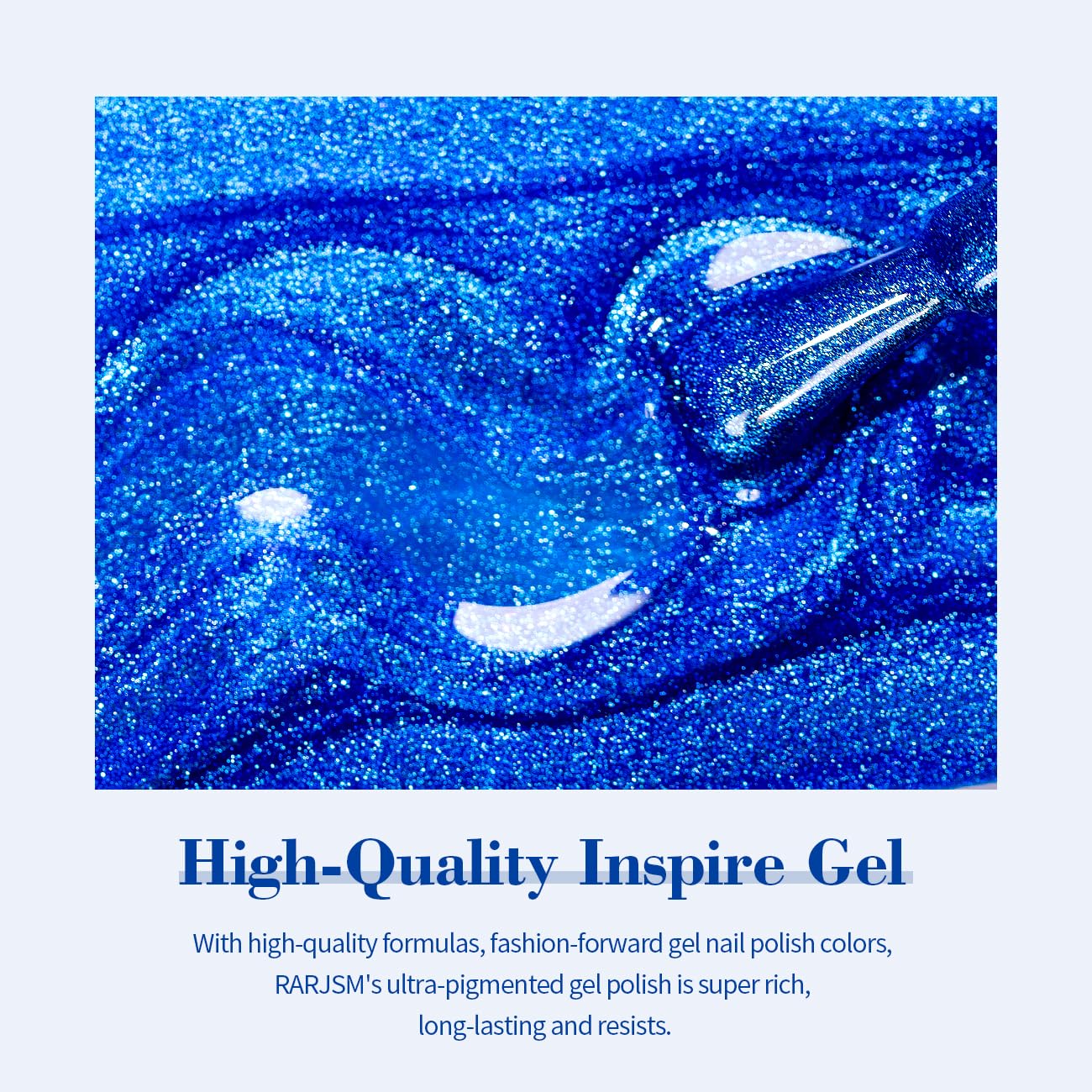 RARJSM Magnetic Cat Eye Gel Nail Polish Blue Silver Glitter 15ml 9D Cateye Galaxy Universal Shimmer Velvet Ice Gel Polish Single Bottle with Magnet Stick UV LED Curing Require Soak Off Home Salon