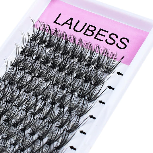Lash Clusters LAUBESS Individual Lashes Waterproof Eyelash Clusters Mixed Tray Cluster Eyelash Extensions Soft Cluster Lashes for Beginners(30D-D-13)