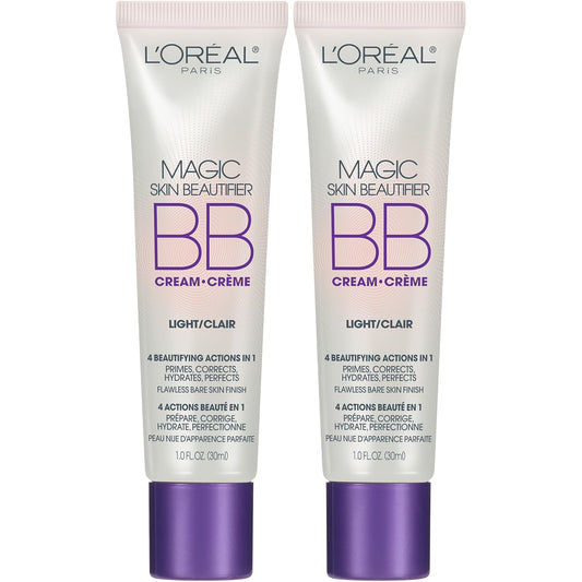 L'Oréal Paris Makeup Magic Skin Beautifier BB Cream Tinted Moisturizer, Light, 1 fl oz, 2 Count