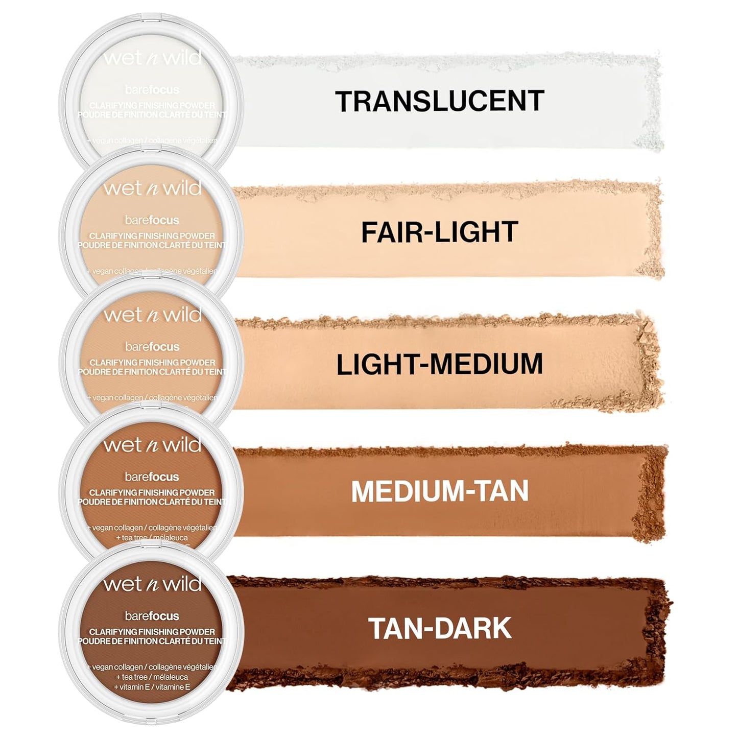 wet n wild Bare Focus Clarifying Finishing Powder | Matte | Pressed Setting Powder Light-Medium (Pack of 2)