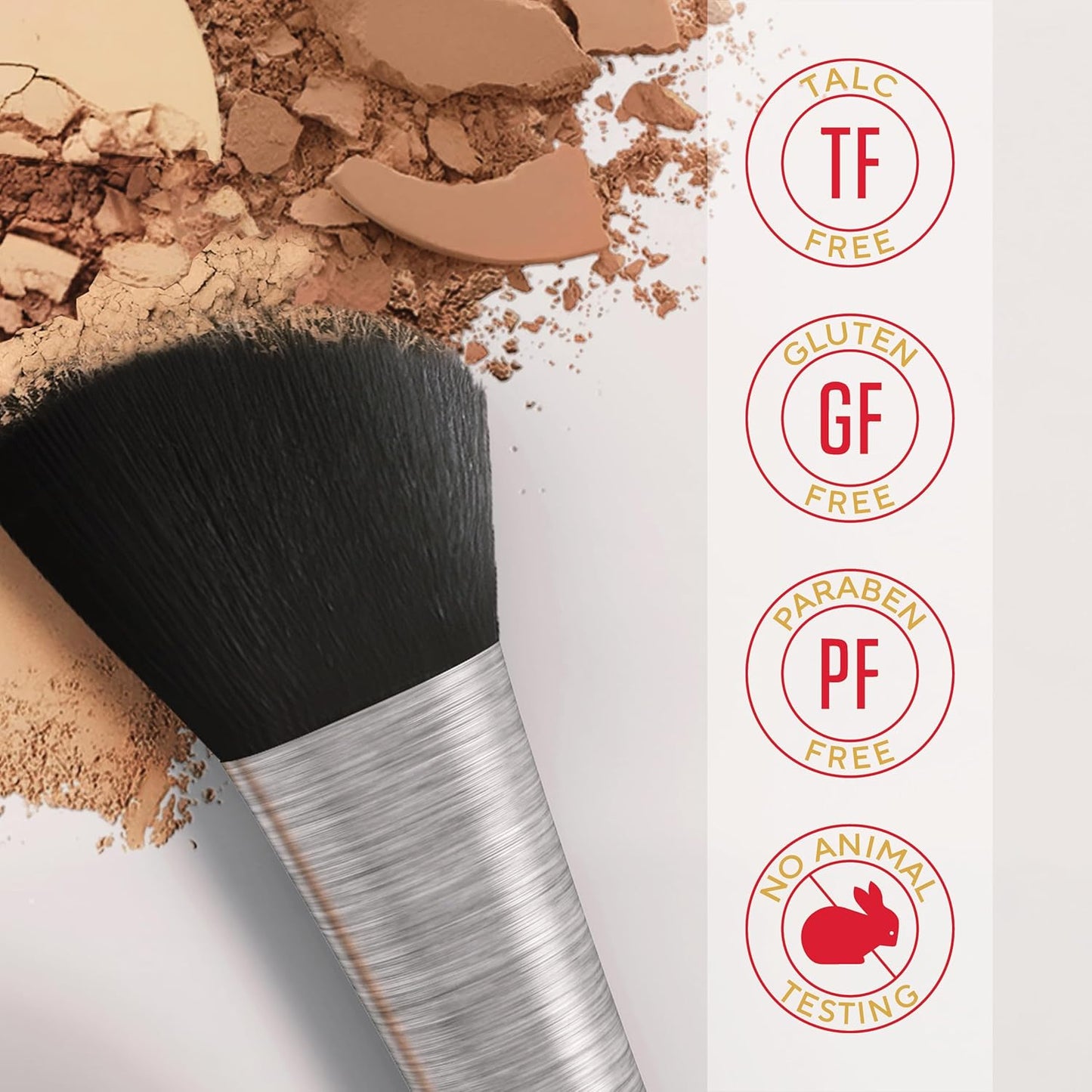 Mirabella Invincible Pure Pressed Powder Foundation - Buildable Mineral Makeup & Blurring Setting Powder for All Skin Types - HD Matte Finishing - Medium M10