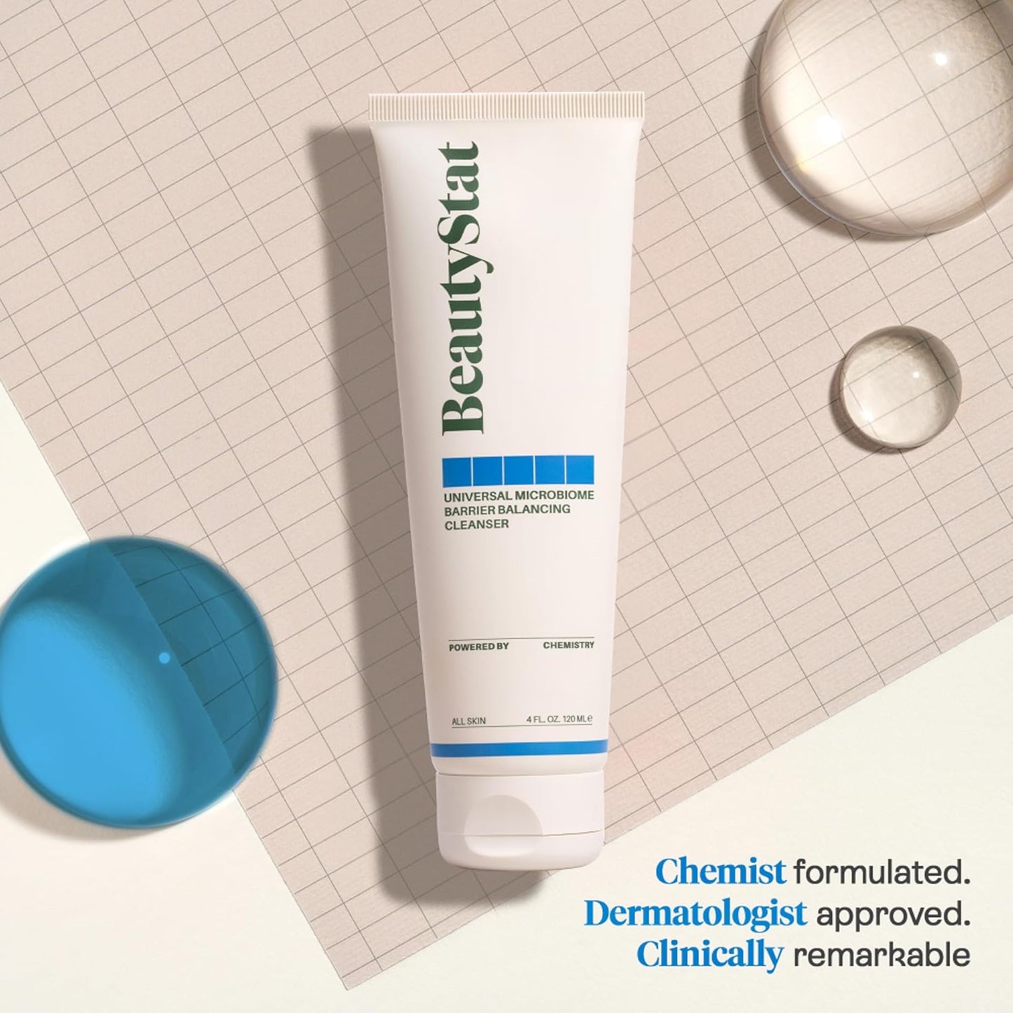 BeautyStat Universal Microbiome Barrier Repair Purifying Cleanser - Gentle Detoxifying Cleanser with Medical Grade MicroSilverBG to Protect Skin and Promote a Healthy, Radiant Glow (4oz /120ml)