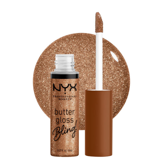 NYX PROFESSIONAL MAKEUP Butter Gloss Bling Lip Gloss, Non Sticky and Shiny Vegan Lip Makeup - Shimmer Down