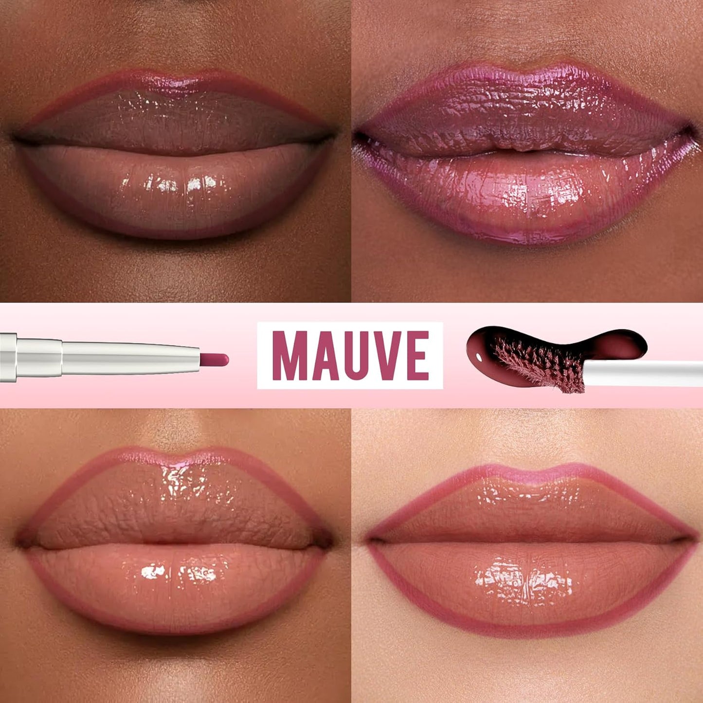 iMethod Lip Liner Stain - Lip Stain, 2-In-1 Dual-Ended Peel Off Lip Stain with Tweezer, Natural Long Lasting Peel Off Lip Liner, Easy to Use for All Skin Types, Stay All Day, Mauve