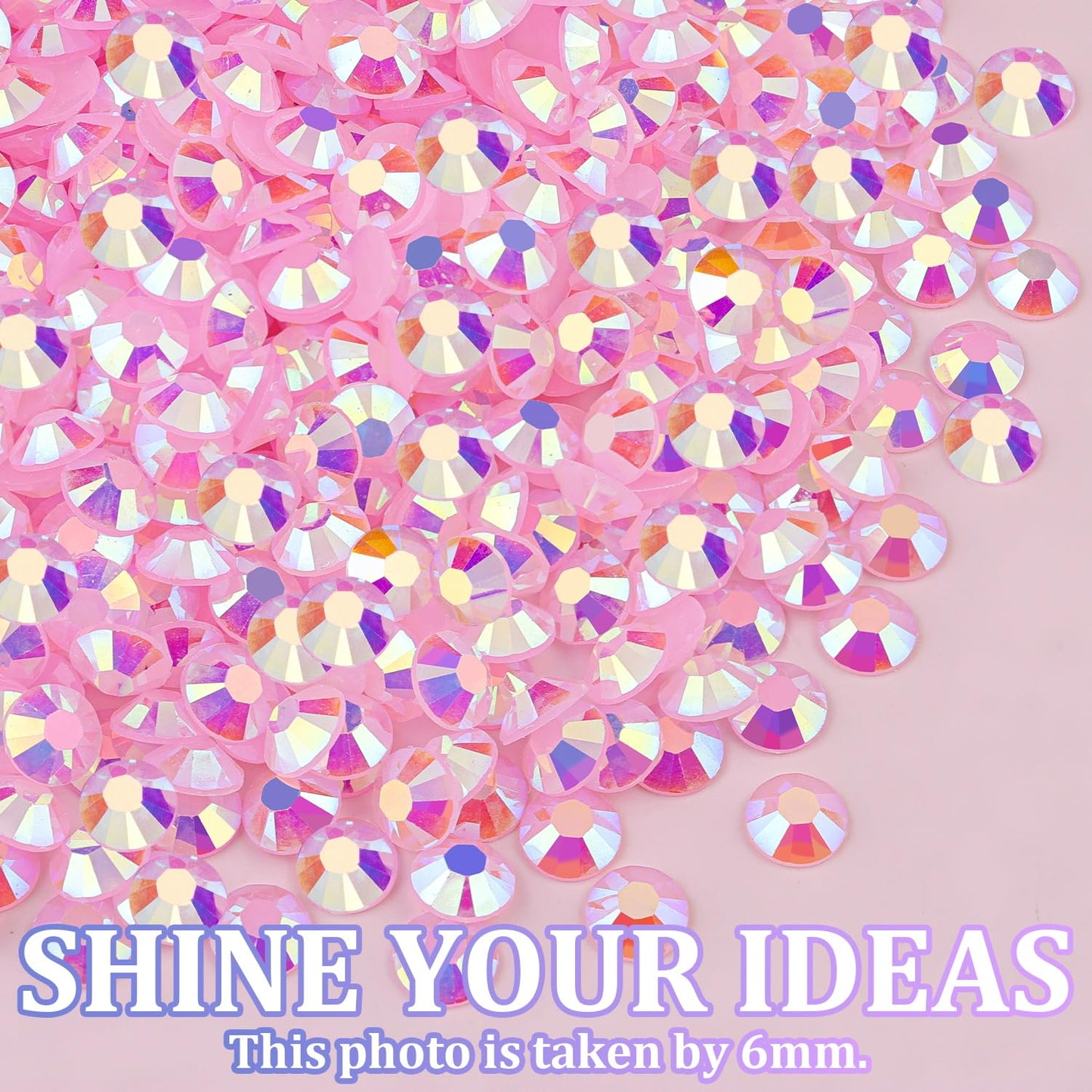 Resin Jelly Rhinestones for Crafting with B7000 Jewelry Glue, 2 Boxes Light Pink AB Flatback Crystals with 3Pcs 10ml Glue, Bedazzling Non Hotfix Gems for DIY Tumblers Clothing Shoes Manicure