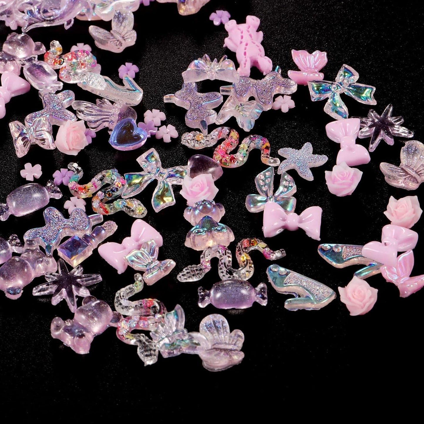 250pc 3D Nail Charms Set - Diverse Shapes & Colors for Acrylic Nails & DIY Crafts (#4)