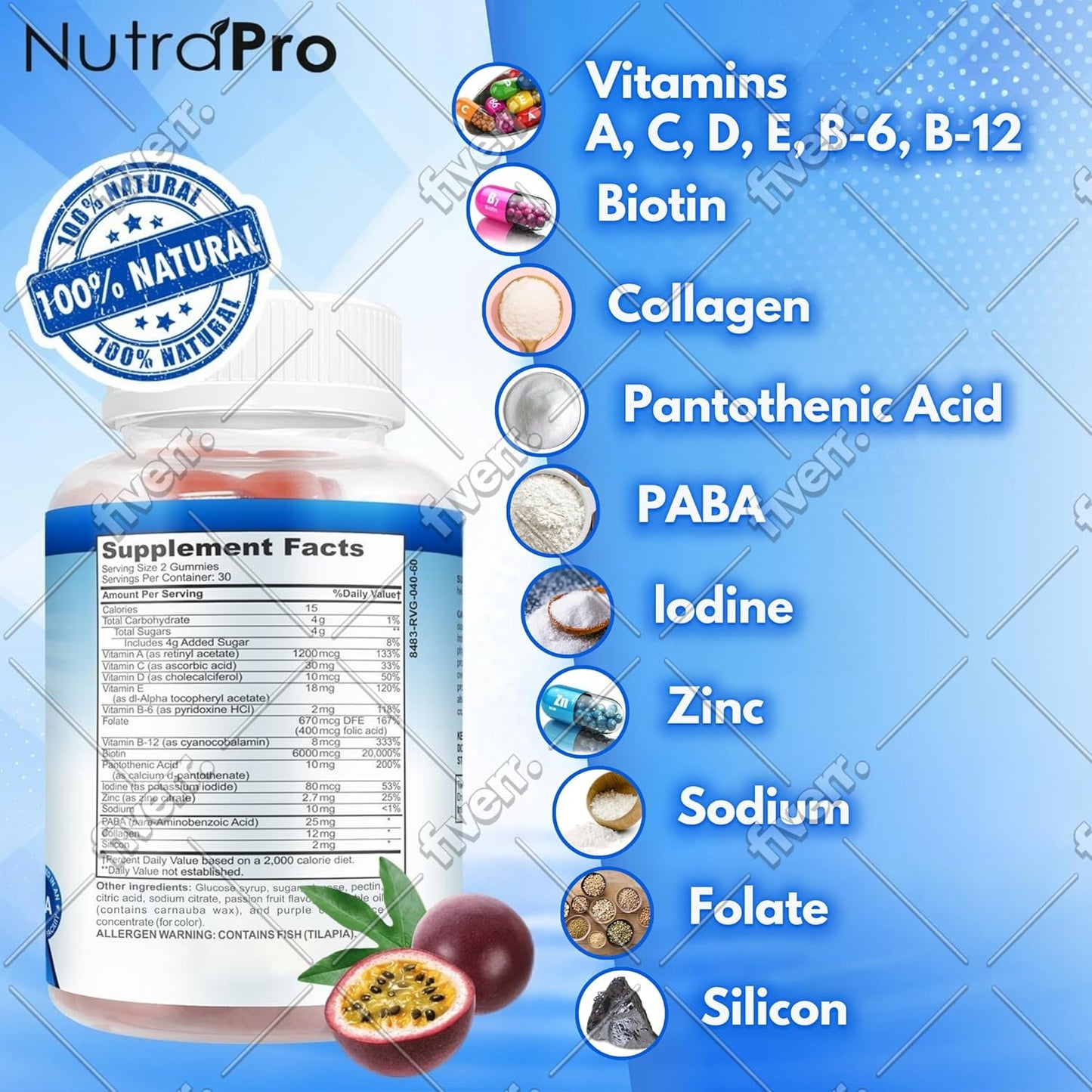 NutraPro Nail Growth Vitamins for Stronger Nail - No More Chipped Nails.Nail Strengthener and Growth Supplement Gummies – Grow Strong Long Nails with Biotin and Collagen Gummies.