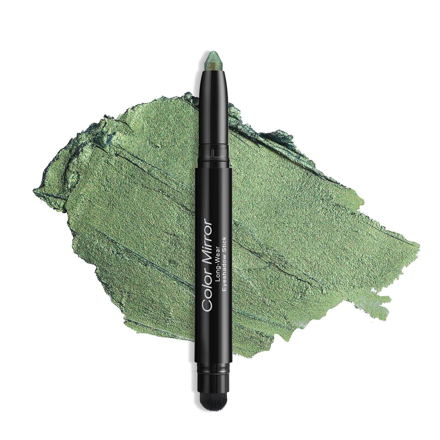 Cream Waterproof Hypoallergenic Eyeshadow Stick, long wear Metallic Glitter Matte Eye Shadow Pencil With Makeup Brush, Eye Brightener, 47 Emerald Metallic