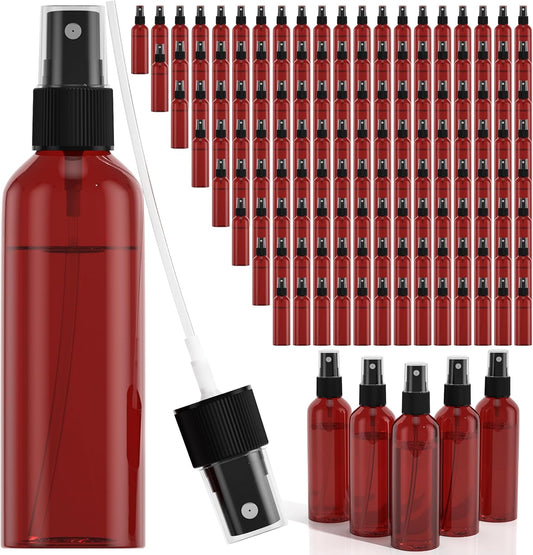 EVANCENT 50Pack 4oz Spray Bottles Plastic, 120ml Small Spray Bottle Bulk Black Fine Mist Sprayer, Portable Empty Refillable Containers Cosmetic Bottles for Plants, Cleaning, Misting & Skin Care-Brown