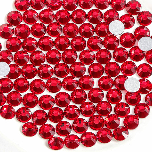 Beadsland 1440 Pieces Flat Back Crystal Rhinestones Round Gems,Siam,SS6,1.9-2.1mm