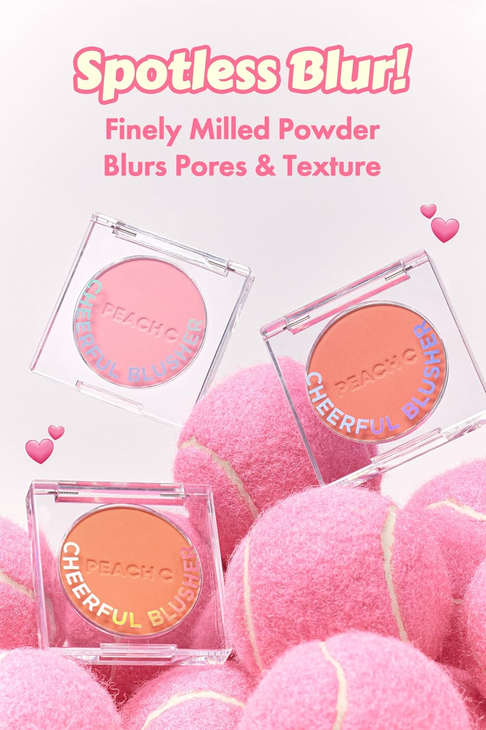 Cheerful Blusher | Pure Pink Blush for Cheeks Powder Makeup | Korean Makeup Creamy Blush Powder | Fine Pigmented Blush | Powder Compact Make Up Blush 0.14 Oz. (01 Lycheeful)