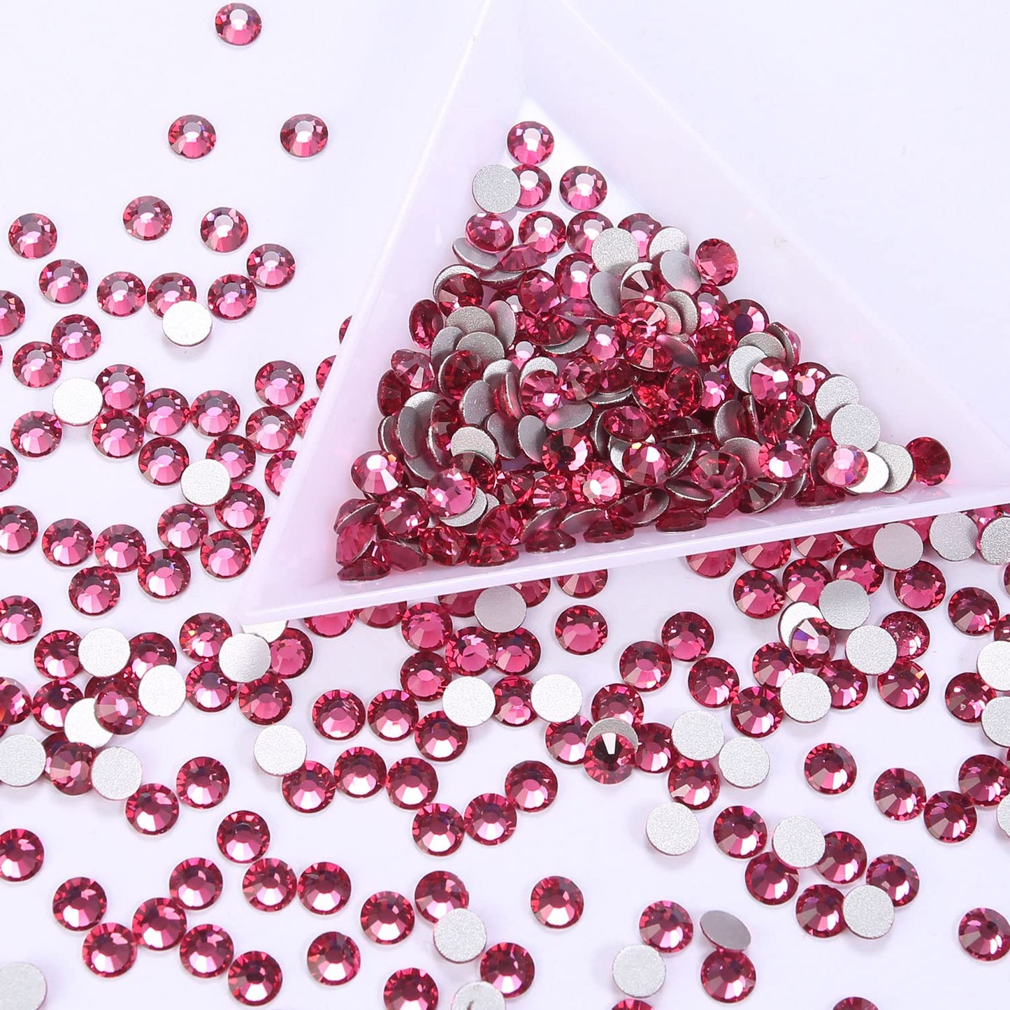 1440Pcs Rose Crystal Rhinestones,Glass Flatback Rhinestones Gemstones for Nail Face Makeup Art Crafts Clothes Decoration -(SS20,4.8mm,Rose)