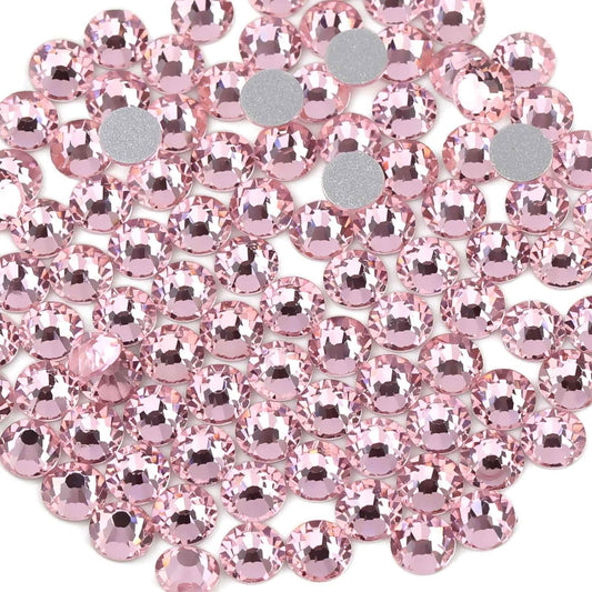 beadsland Flat Back Crystal Rhinestones Round Gems, Light Pink (3.8-4.0mm) SS16/1440pcs