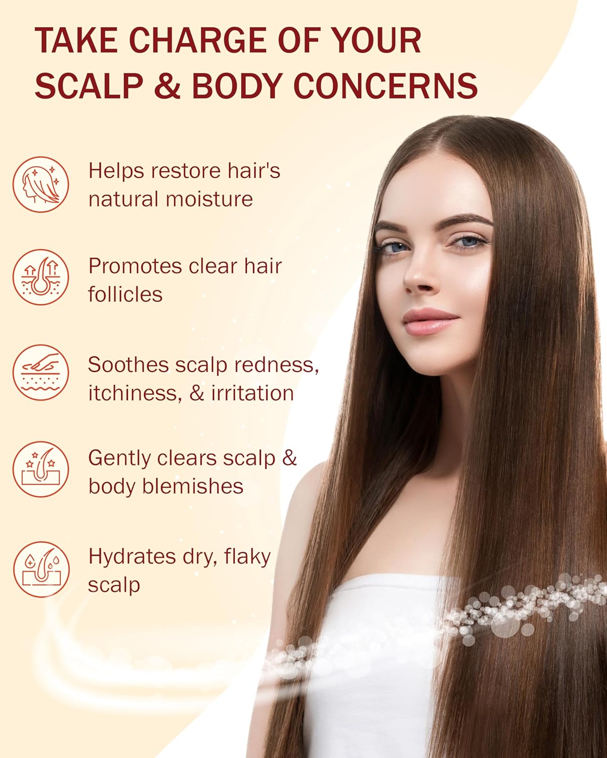 Folliculitis Treatment Leave-On Dry Scalp Serum - 3% BHA, Salicylic Acid, Tea Tree Oil & Peppermint Oil - Non-Greasy Serum for Irritated Flaky Scalp Treatment Acne, Made in USA by e70, 2 fl oz