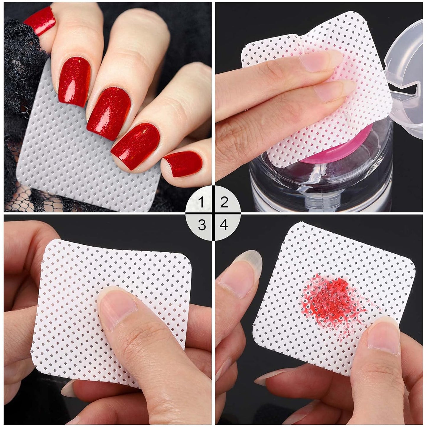 1000Pcs Nail Wipes Lint Free Gel Nail Polish Removers Cotton Pads Eyelash Extension Glue Cleaning Wipes