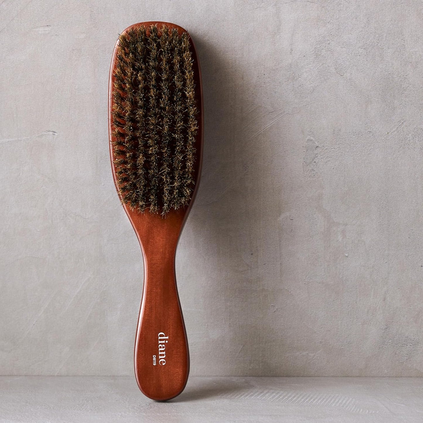 Diane Premium 100% Boar Bristle 7 Row Wave Brush for Men and Barbers, Medium-Firm Bristles for Thick Coarse Hair, Detangling, Smoothing