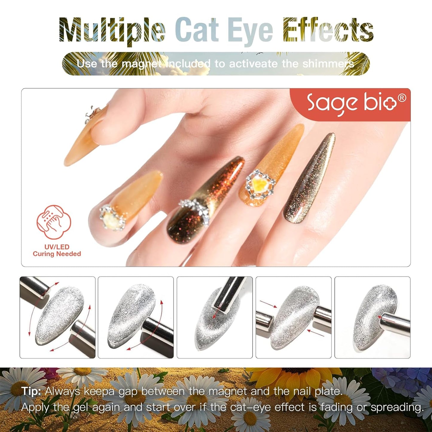 Cat Eye Gel Nail Polish, 15ml Magnetic Gel, High-Gloss Finish, Long-Lasting, DIY Manicure Kit with Magnet Stick, Stunning 3D Magnetic Effect, 06