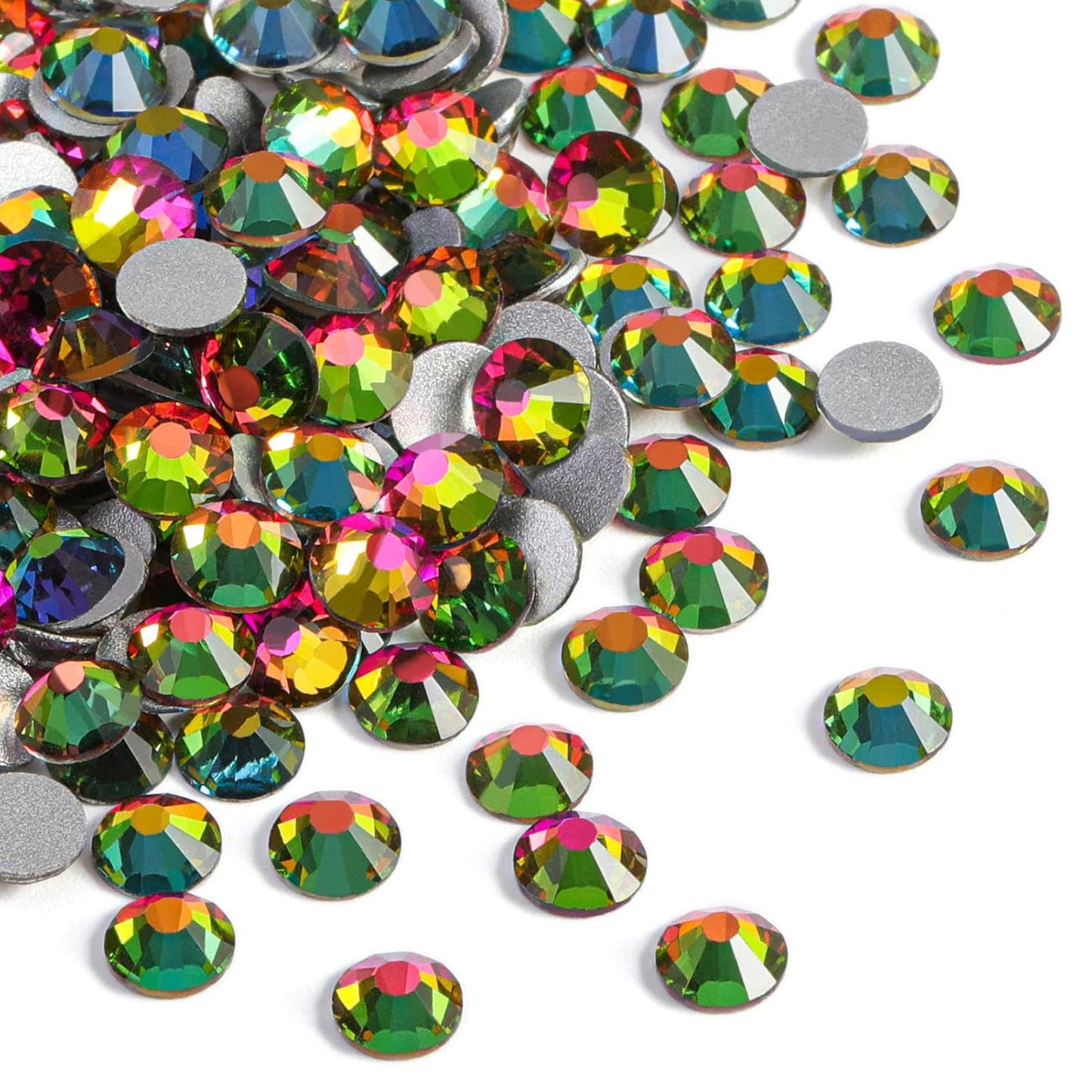 beadsland Flat Back Crystal Rhinestones Round Gems, Rainbow (1.9-2.0mm) SS6/1440pcs