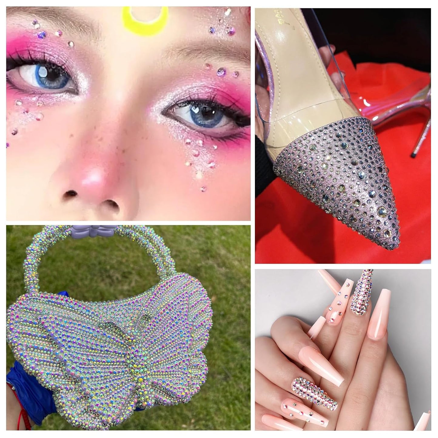 1440Pcs Crystal Ab Crystal Rhinestones,Glass Flatback Rhinestones Gemstones for Nail Face Makeup Art Crafts Clothes Decoration -(SS12,3.0mm,Crystal Ab)