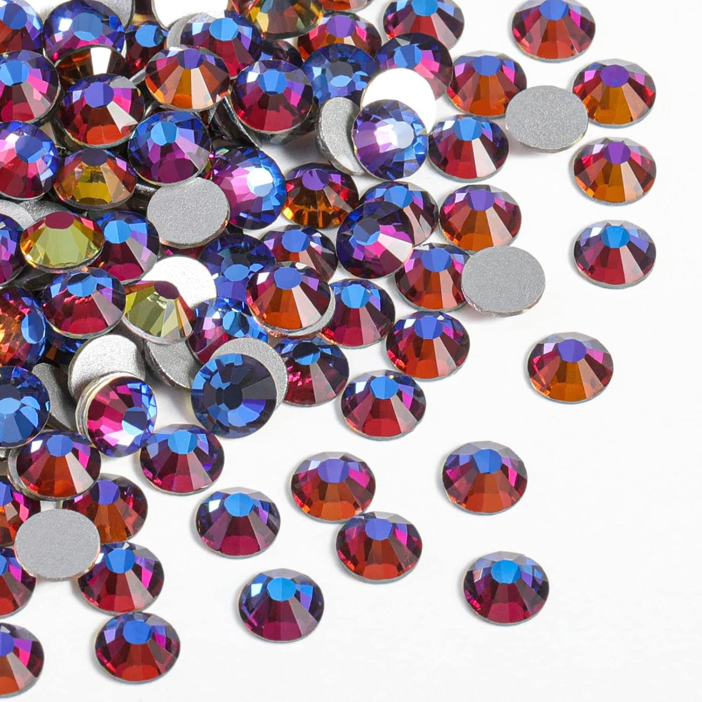 beadsland Flat Back Crystal Rhinestones Round Gems, Blue Volcano (2.3-2.5mm) SS8/1440pcs