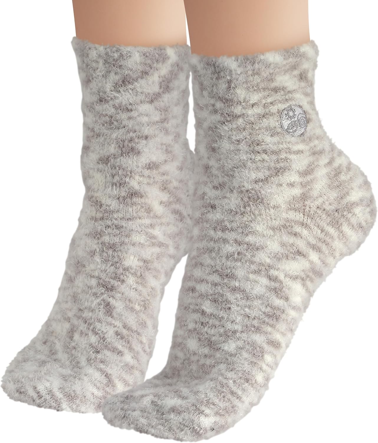 Earth Therapeutics Aloe Socks – Infused w/Aloe Vera & Vitamin E – Helps Dry Feet, Cracked Heels, Calluses – Use with Lotion – Grey/Confetti (2 Pairs)