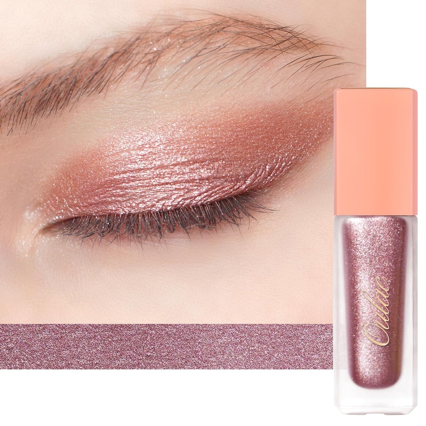 Oulac Liquid Glitter Eyeshadow - Metallic & Shimmer Finish, Non-Sticky One-Swipe Coverage, Quick-Drying & Crease-Resistant. Vegan & Cruelty-Free (02)